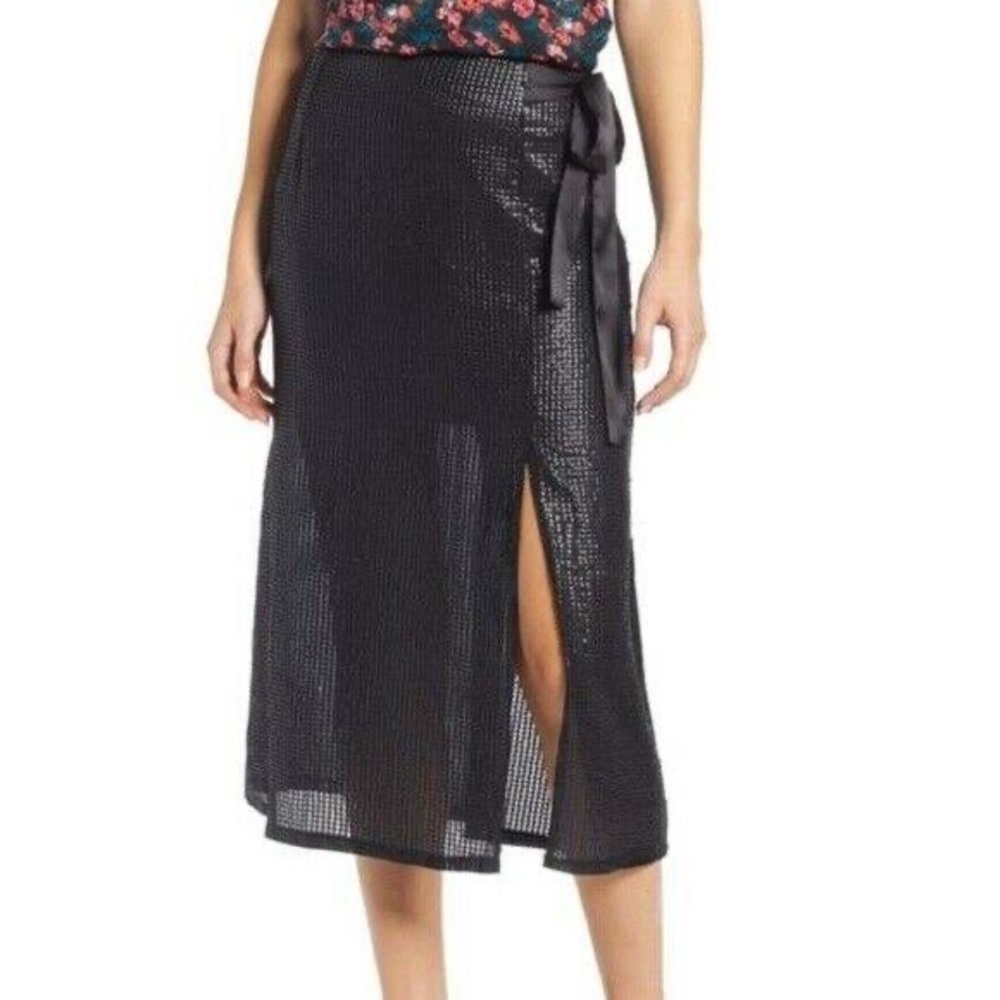 Something Navy black sequin skirt
